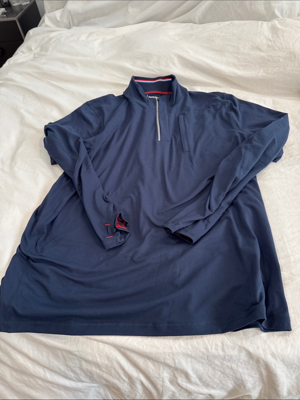 Four laps Men's Navy Half-Zip Pullover Jacket
